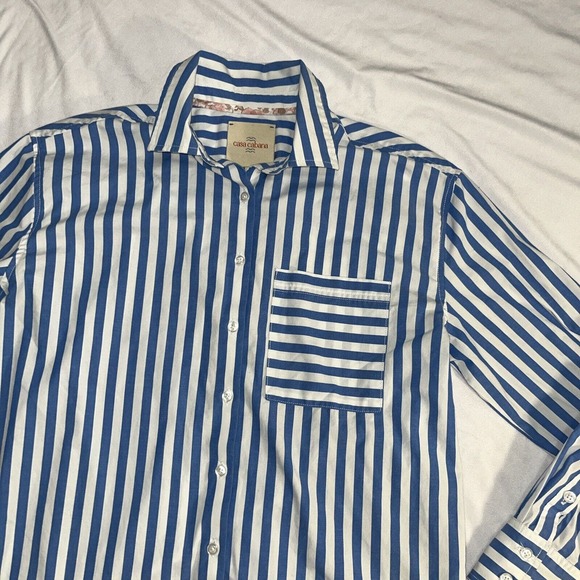 S Small Nautical Bethany Short Stripe Shirt CASA CABANA - Picture 4 of 13